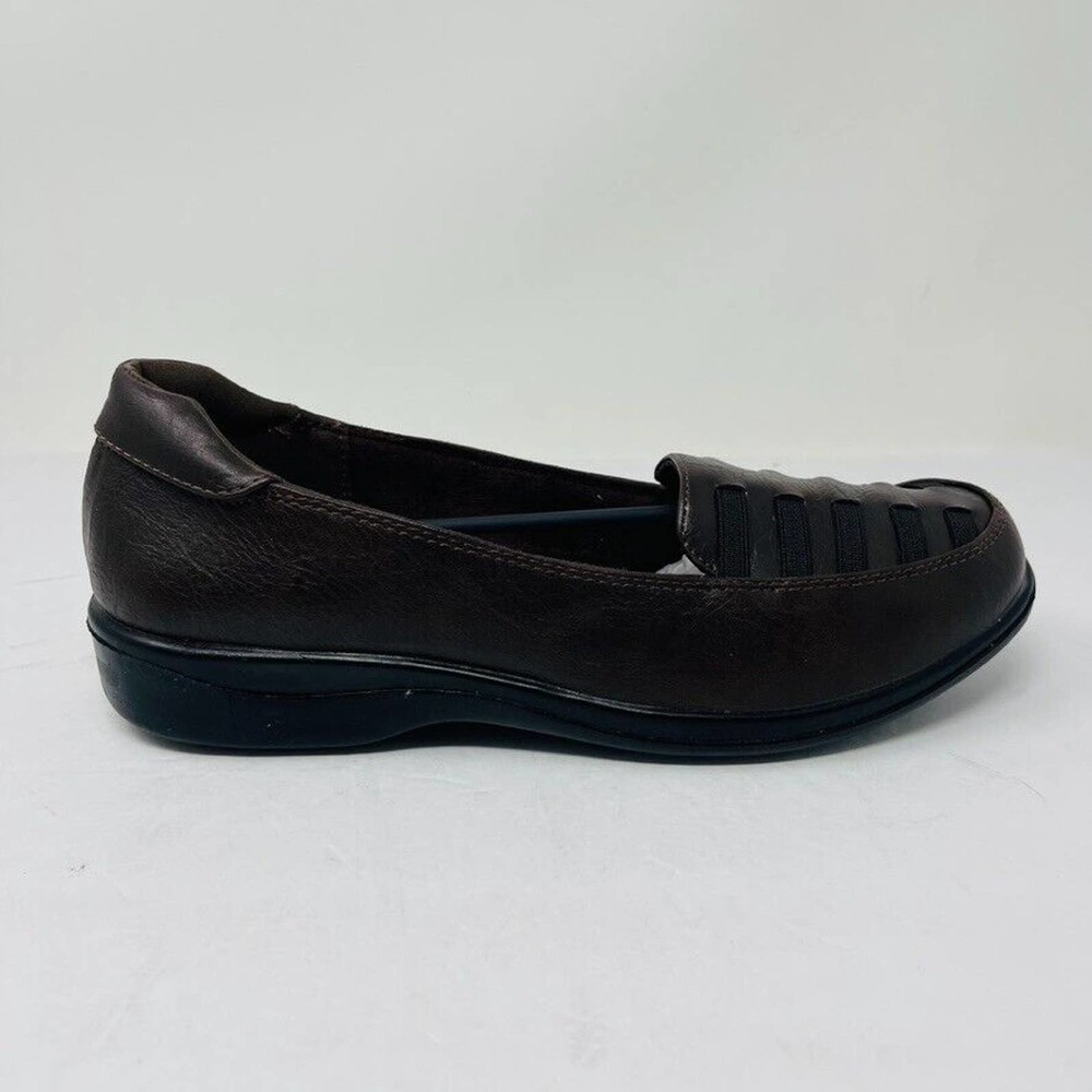 New Easy Street Genesis Womans Sz 9M Slip On Heel Round Toe Shoes Brown NIB - Picture 2 of 10